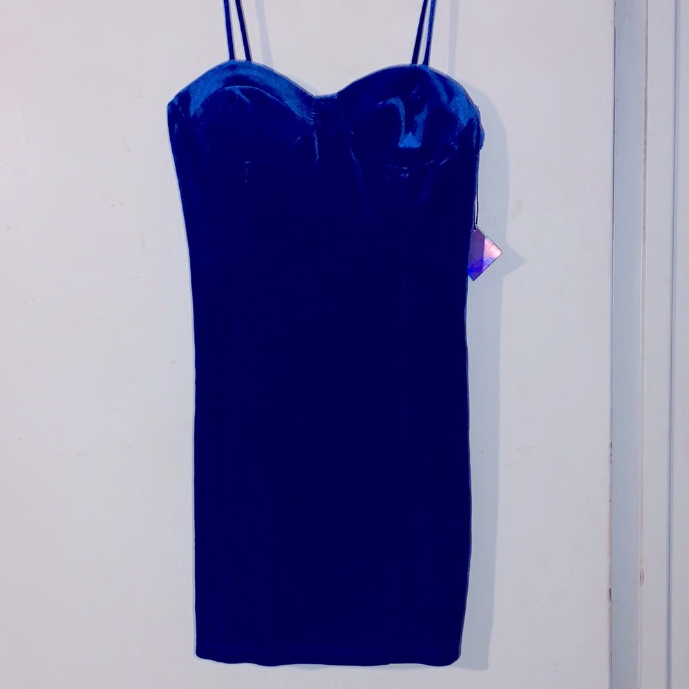Blue velvet dress